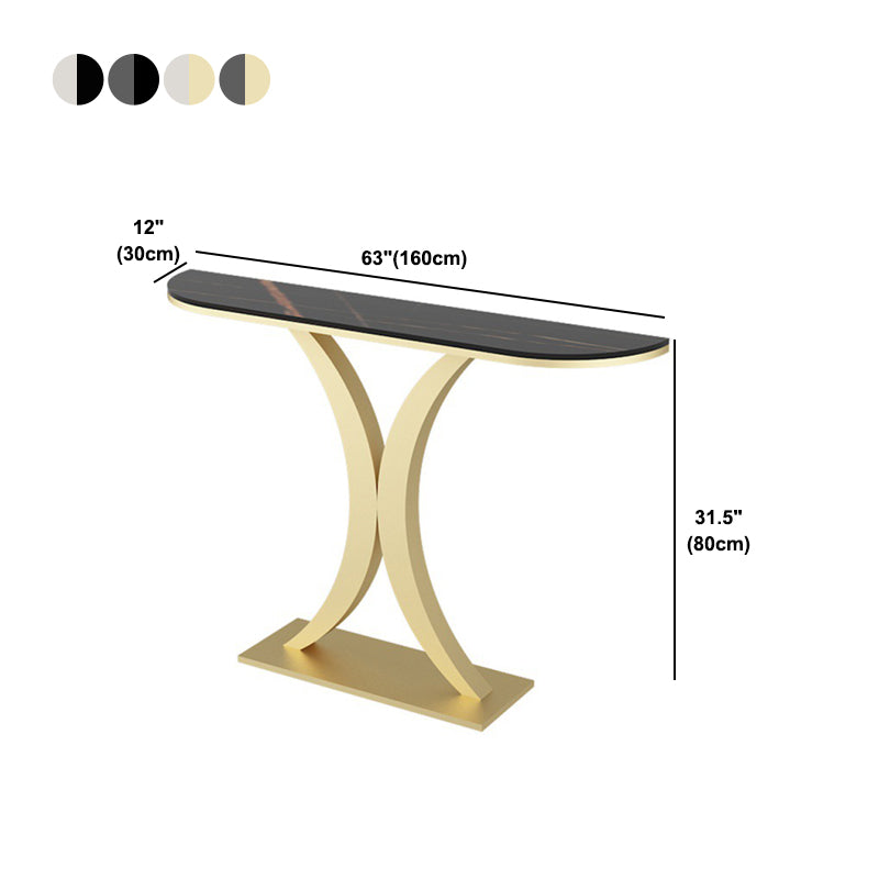 Console di pietra mezzi di luna resistente alla macchia Tabella Accento del telaio Ironcraft