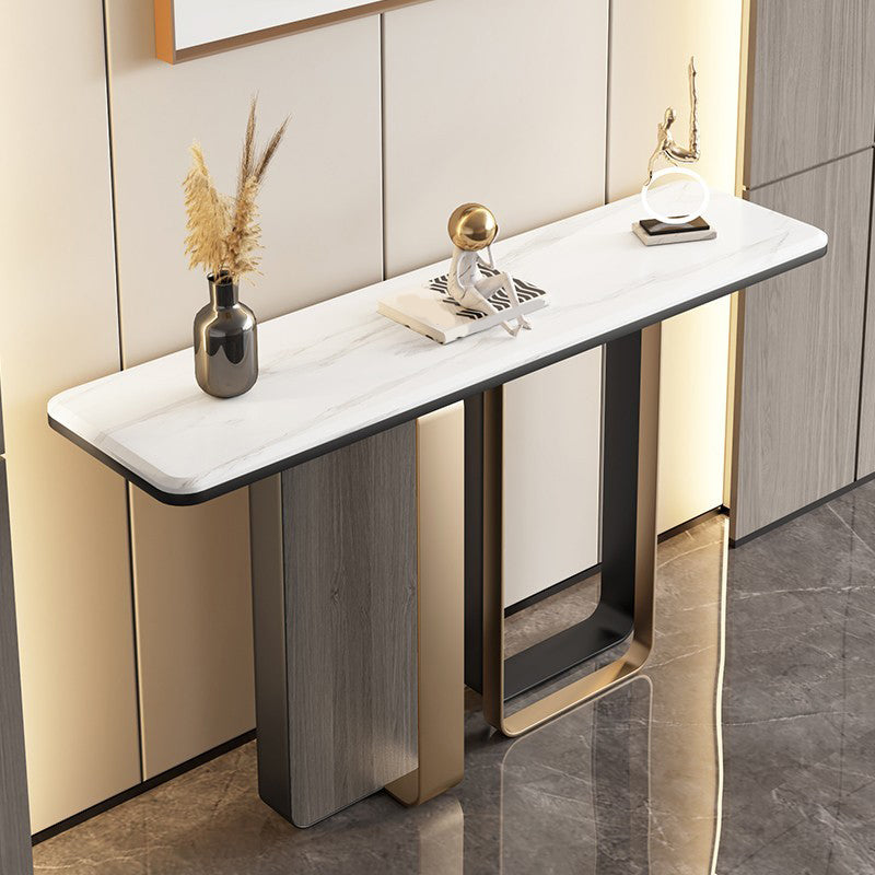 Tavolo di pietra rettangolo glam, 31,49 "HAVOLO ACCENTO CONSOLE H in bianco per Hall