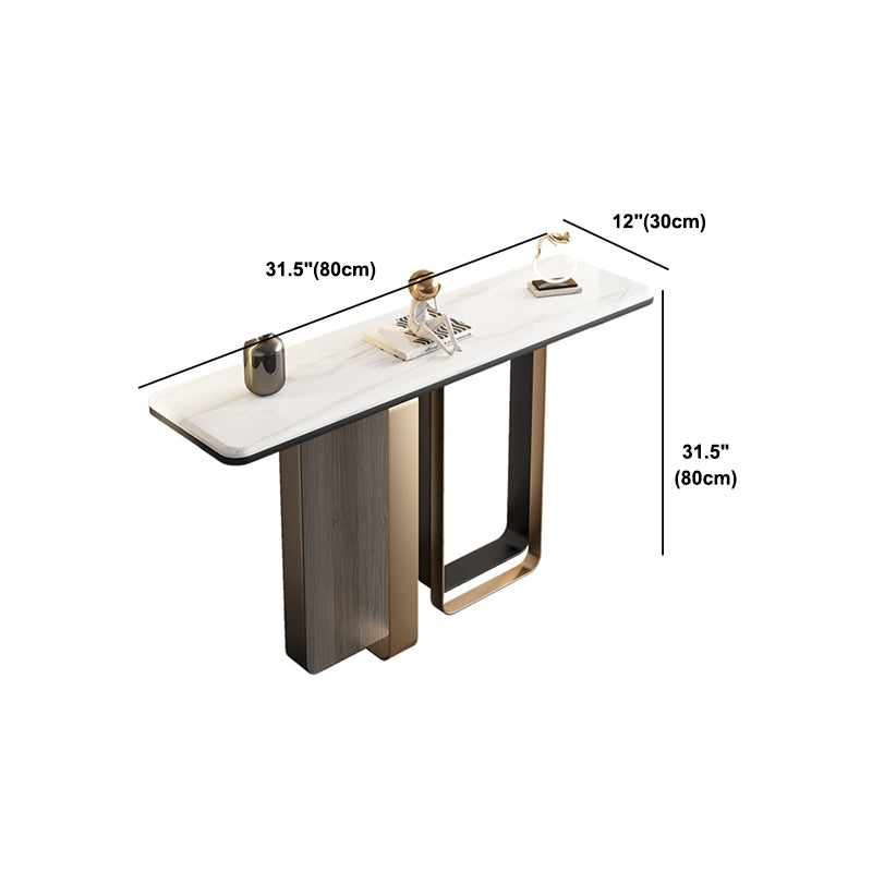 Tavolo di pietra rettangolo glam, 31,49 "HAVOLO ACCENTO CONSOLE H in bianco per Hall