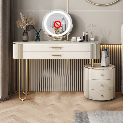 5つのストレージドロワー、光沢のある仕上げを備えたベッドルームメイクアップの虚栄心