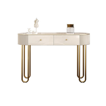 Beige ijdelheid, slaapkamer make-up ijdelheid met massieve houten laden