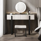 Vanity Metal and Stone Makeup Dressing Table with 2 Drawers, 30.7" Tall Clearhalo 'Bedroom Furniture' 'furn' 'furn_makeup_vanities' 'Furniture' 'Makeup Vanities' 'makeup_vanities' 5340845