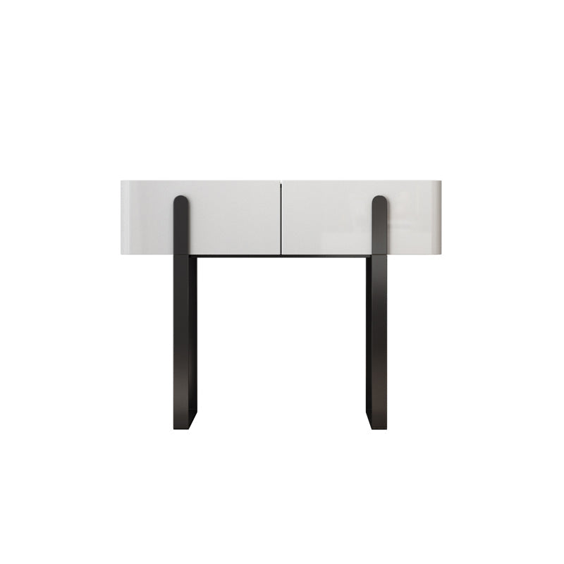 Vanity Metal and Stone Makeup Dressing Table with 2 Drawers, 30.7" Tall Makeup Vanity Clearhalo 'Bedroom Furniture' 'furn' 'furn_makeup_vanities' 'Furniture' 'Makeup Vanities' 'makeup_vanities' 5340846