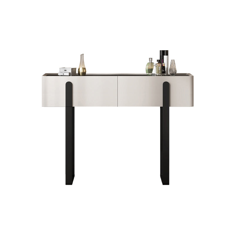 Vanity Metal and Stone Makeup Dressing Table with 2 Drawers, 30.7" Tall Makeup Vanity 47"L x 16"W x 31"H Clearhalo 'Bedroom Furniture' 'furn' 'furn_makeup_vanities' 'Furniture' 'Makeup Vanities' 'makeup_vanities' 5340847