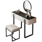 Vanity Metal and Stone Makeup Dressing Table with 2 Drawers, 30.7" Tall Clearhalo 'Bedroom Furniture' 'furn' 'furn_makeup_vanities' 'Furniture' 'Makeup Vanities' 'makeup_vanities' 5340852