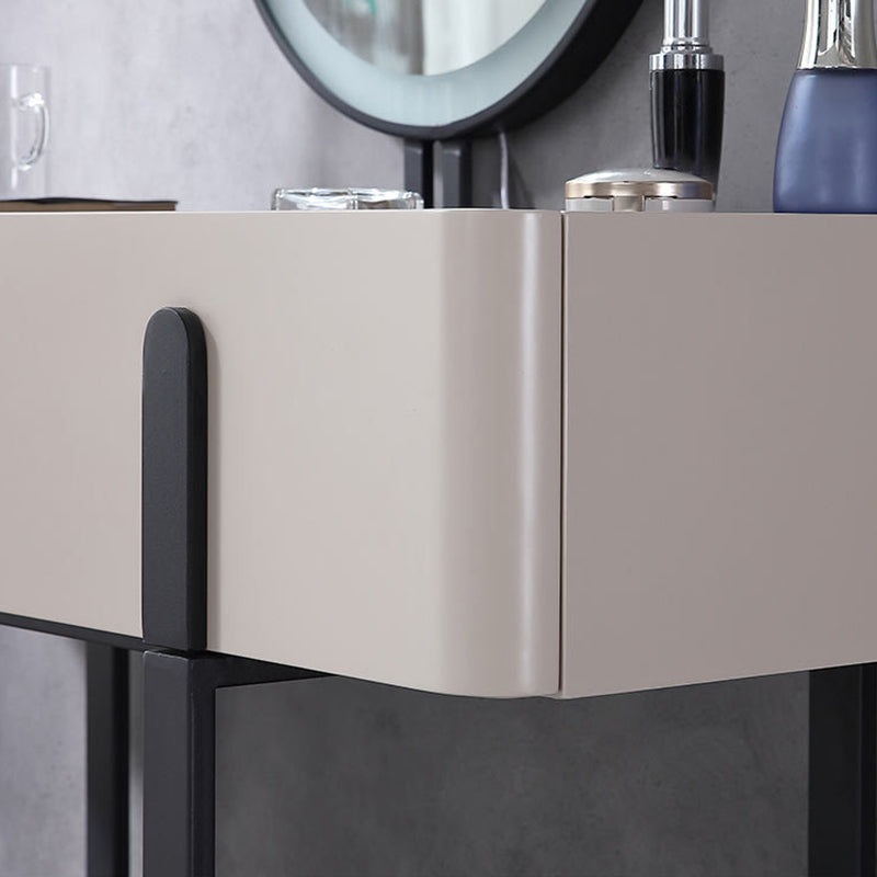 Vanity Metal and Stone Makeup Dressing Table with 2 Drawers, 30.7" Tall Clearhalo 'Bedroom Furniture' 'furn' 'furn_makeup_vanities' 'Furniture' 'Makeup Vanities' 'makeup_vanities' 5340857