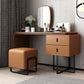 Vanity Mirrored Faux Leather Makeup Dressing Table Stool Set, 28.74" Clearhalo 'Bedroom Furniture' 'furn' 'furn_makeup_vanities' 'Furniture' 'Makeup Vanities' 'makeup_vanities' 5340865