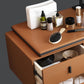 Vanity Mirrored Faux Leather Makeup Dressing Table Stool Set, 28.74" Clearhalo 'Bedroom Furniture' 'furn' 'furn_makeup_vanities' 'Furniture' 'Makeup Vanities' 'makeup_vanities' 5340870