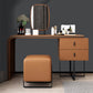 Vanity Mirrored Faux Leather Makeup Dressing Table Stool Set, 28.74" Clearhalo 'Bedroom Furniture' 'furn' 'furn_makeup_vanities' 'Furniture' 'Makeup Vanities' 'makeup_vanities' 5340875