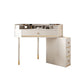 Modern 2-Drawers Makeup Dressing Table in White, 33.85" Tall