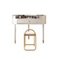 Modern 2-Drawers Makeup Dressing Table in White, 33.85" Tall