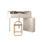 Modern 2-Drawers Makeup Dressing Table in White, 33.85" Tall