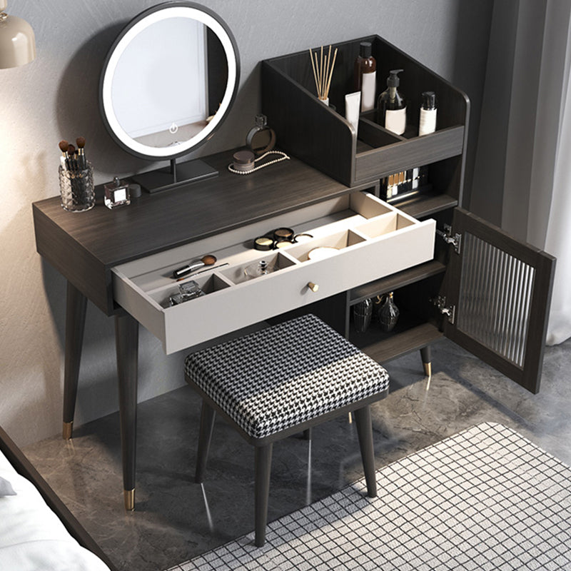 ノルディック1ドロワー格納式ドレッシングテーブル、46.5W x 15d x 37.4h