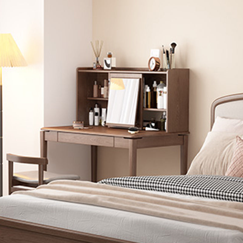 鏡付きの伝統的な虚栄心、スツールと鏡のある48 "の高さの虚栄心セット