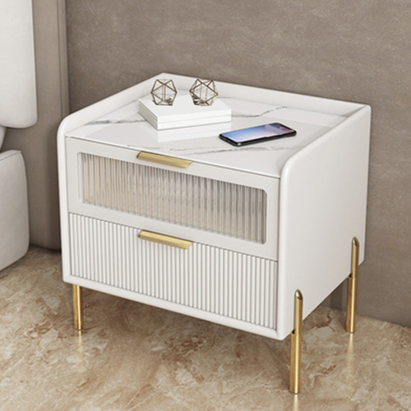 Wood Nightstand 16" Wide Bed Nightstand with Draewrs and Legs Cream 2 Clearhalo 'Bedroom Furniture' 'furn' 'furn_night_stand' 'Furniture' 'night_stand' 'Nightstands' 5340953