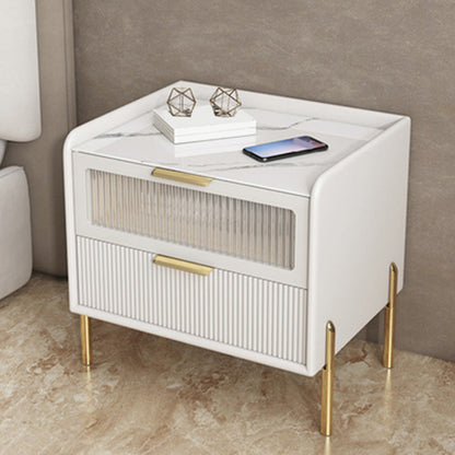 Wood Nightstand 16" Wide Bed Nightstand with Draewrs and Legs Cream 2 Clearhalo 'Bedroom Furniture' 'furn' 'furn_night_stand' 'Furniture' 'night_stand' 'Nightstands' 5340953