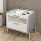 Wood Nightstand 16" Wide Bed Nightstand with Draewrs and Legs Light Gray 2 Clearhalo 'Bedroom Furniture' 'furn' 'furn_night_stand' 'Furniture' 'night_stand' 'Nightstands' 5340959
