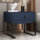 Leather Sled Nightstand 20" Tall Leather Night Table with 1 Drawer Black Blue Clearhalo 'Bedroom Furniture' 'furn' 'furn_night_stand' 'Furniture' 'night_stand' 'Nightstands' 5340971