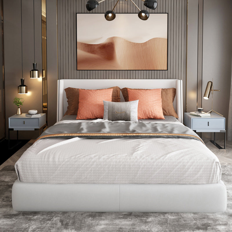 Leather Sled Nightstand 20" Tall Leather Night Table with 1 Drawer Clearhalo 'Bedroom Furniture' 'furn' 'furn_night_stand' 'Furniture' 'night_stand' 'Nightstands' 5340983