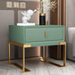 Leather Sled Nightstand 20" Tall Leather Night Table with 1 Drawer Gold Dark Green Clearhalo 'Bedroom Furniture' 'furn' 'furn_night_stand' 'Furniture' 'night_stand' 'Nightstands' 5340991