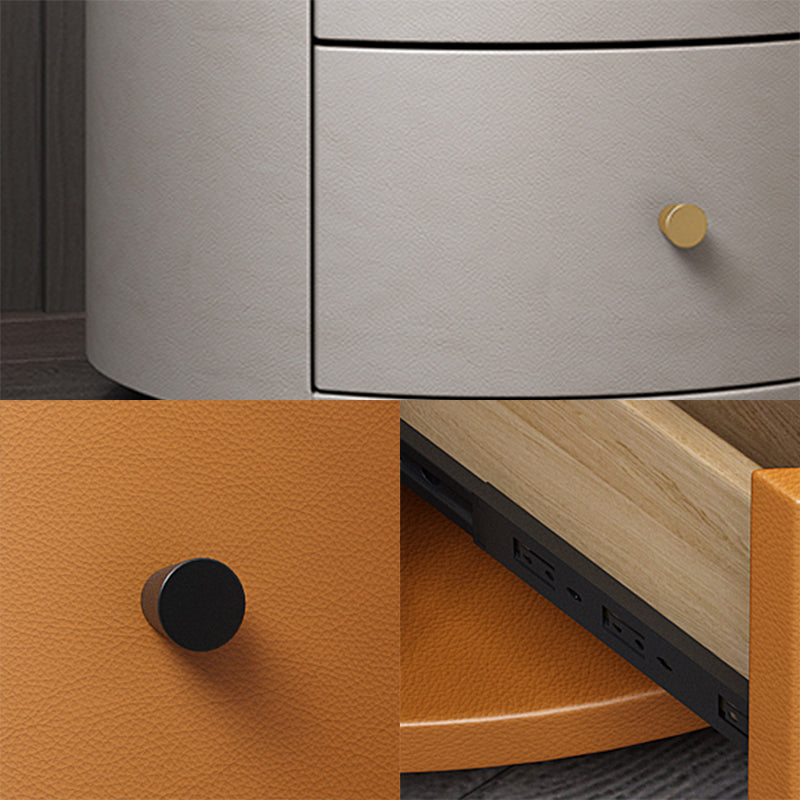 2 tiroirs table de chevet avec top en pierre / verre de 18,5 "de haut de la table de table à accent en bois