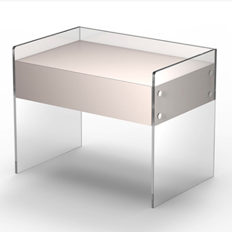 Nachttisch 20 "groß 16 'breites Bett Nachttisch in Weiß mit Beinen