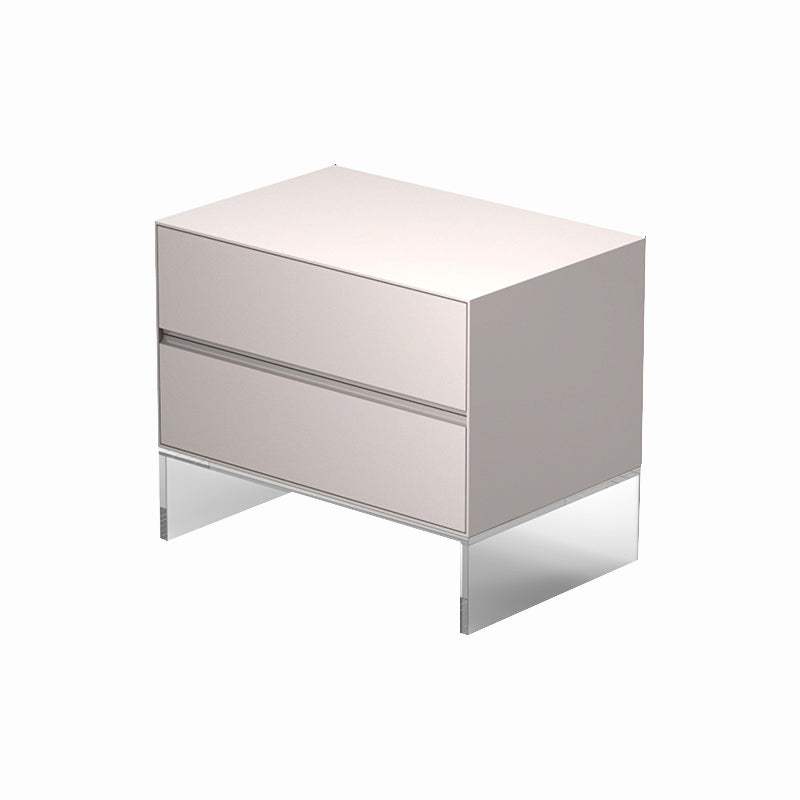 Contemporary Wood Nightstand 20-inch Tall 2-Drawer Night Table with Acrylic Base 20"L x 16"W x 20"H Apricot Clearhalo 'Bedroom Furniture' 'furn' 'furn_night_stand' 'Furniture' 'night_stand' 'Nightstands' 5341076