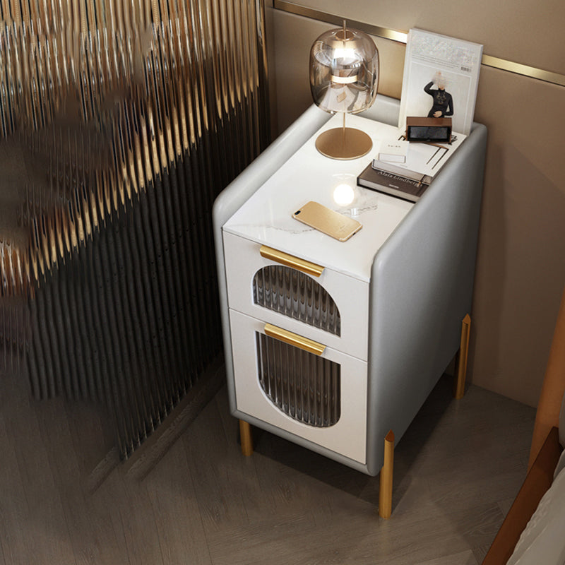 2つの引き出しを備えた現代のナイトスタンド16 "幅のソリッドウッドベッドサイドキャビネット