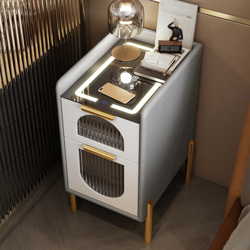 2つの引き出しを備えた現代のナイトスタンド16 "幅のソリッドウッドベッドサイドキャビネット