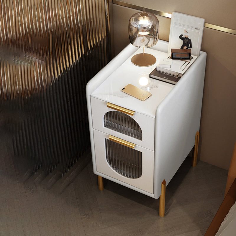 2つの引き出しを備えた現代のナイトスタンド16 "幅のソリッドウッドベッドサイドキャビネット