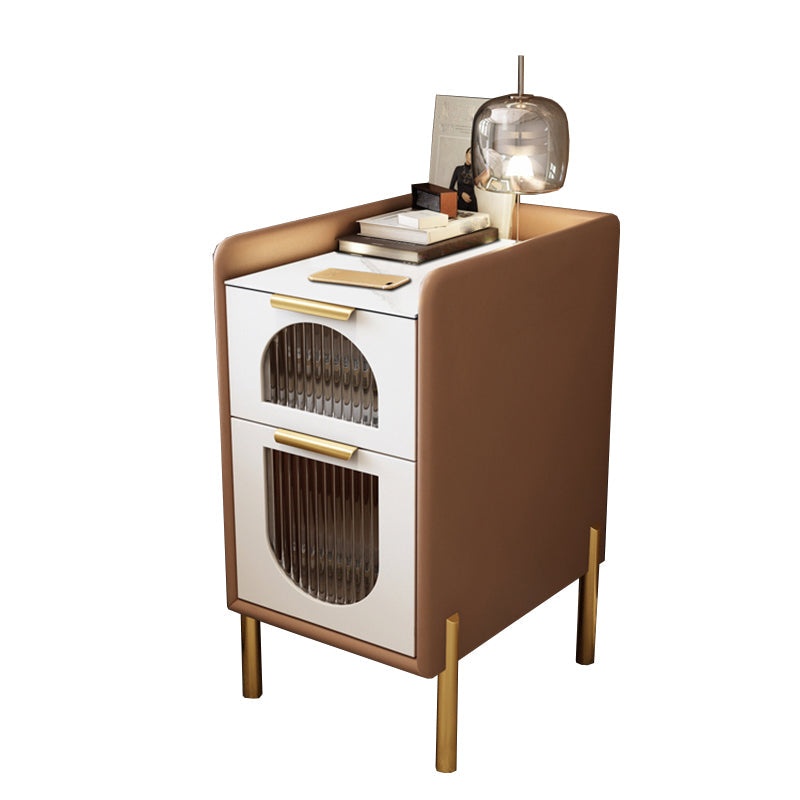 2つの引き出しを備えた現代のナイトスタンド16 "幅のソリッドウッドベッドサイドキャビネット