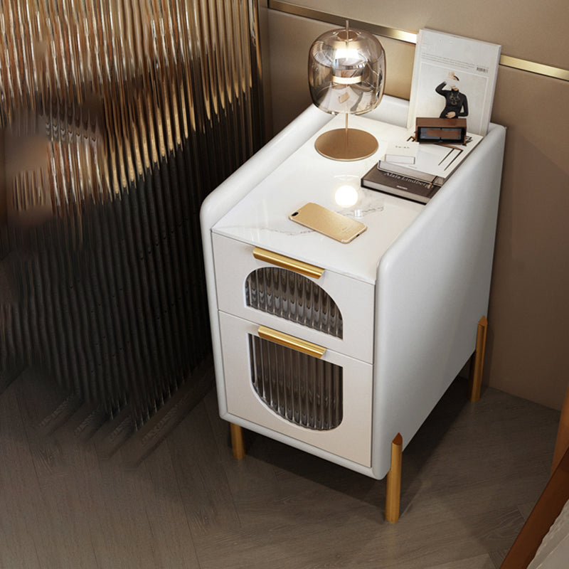 2つの引き出しを備えた現代のナイトスタンド16 "幅のソリッドウッドベッドサイドキャビネット