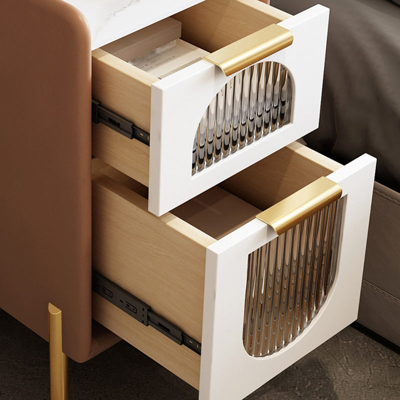 2つの引き出しを備えた現代のナイトスタンド16 "幅のソリッドウッドベッドサイドキャビネット