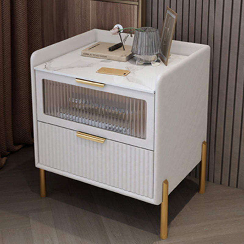 2つの引き出しを備えた現代のナイトスタンド16 "幅のソリッドウッドベッドサイドキャビネット