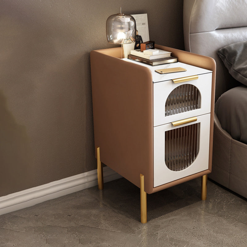 2つの引き出しを備えた現代のナイトスタンド16 "幅のソリッドウッドベッドサイドキャビネット