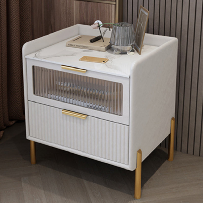 2つの引き出しを備えた現代のナイトスタンド16 "幅のソリッドウッドベッドサイドキャビネット