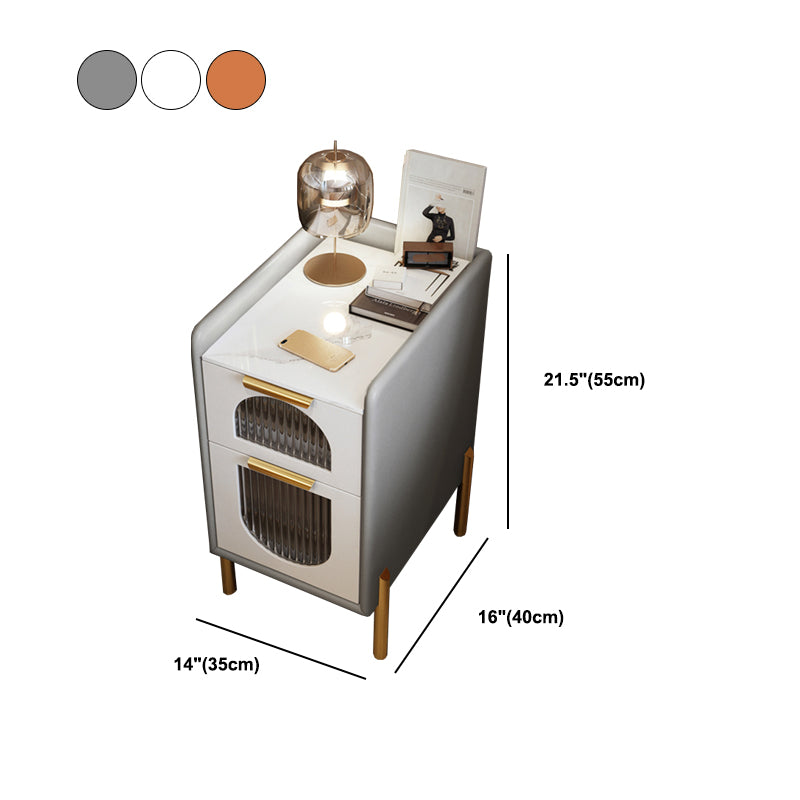 2つの引き出しを備えた現代のナイトスタンド16 "幅のソリッドウッドベッドサイドキャビネット