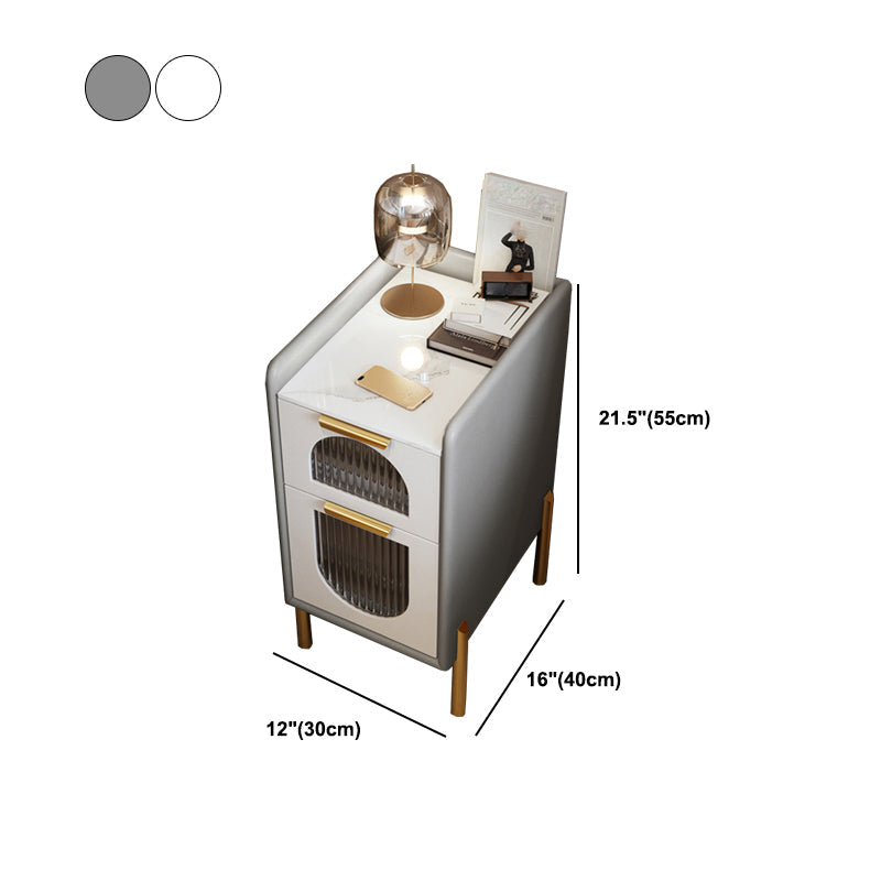 2つの引き出しを備えた現代のナイトスタンド16 "幅のソリッドウッドベッドサイドキャビネット
