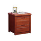 Solid Wood Bedside Table 20" Tall 2-Drawer Night Table in Walnut