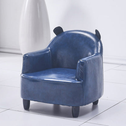 Basic Four Leg Arm Chair Arms Included Barrel Accent Chair, 20.47" W √ó 20.08" L √ó 20.47" H Blue Faux Leather Without Ottoman Clearhalo 'Accent Chairs' 'accent_chairs' 'Chairs & Seating' 'furn' 'furn_accent_chairs' 'Furniture' 'Living Room Furniture' 5341279