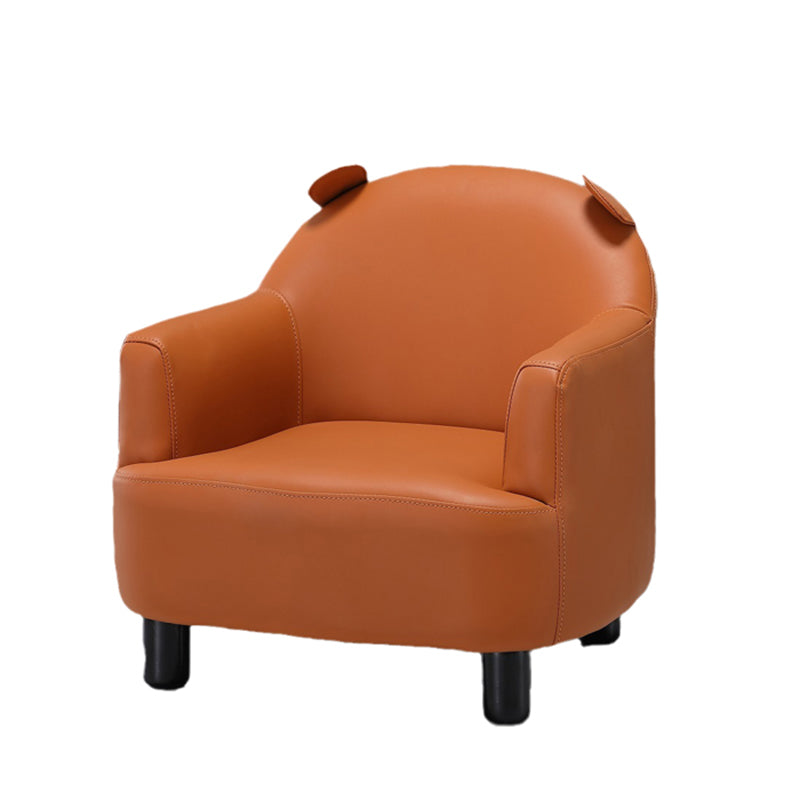 Basic Four Leg Arm Chair Arms Included Barrel Accent Chair, 20.47" W √ó 20.08" L √ó 20.47" H Orange Nappa Without Ottoman Clearhalo 'Accent Chairs' 'accent_chairs' 'Chairs & Seating' 'furn' 'furn_accent_chairs' 'Furniture' 'Living Room Furniture' 5341283
