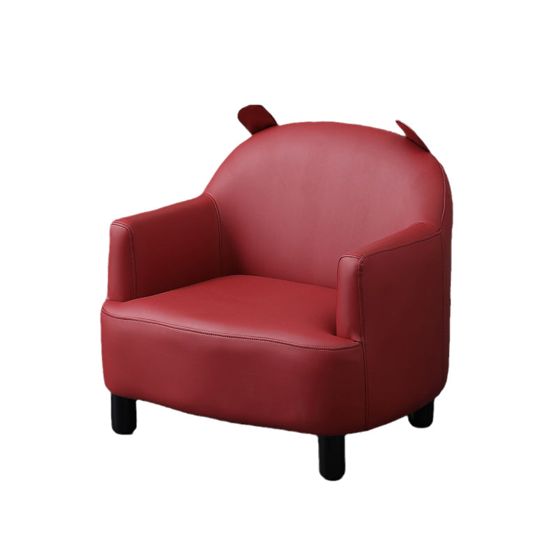 Basic Four Leg Arm Chair Arms Included Barrel Accent Chair, 20.47" W √ó 20.08" L √ó 20.47" H Red Nappa Without Ottoman Clearhalo 'Accent Chairs' 'accent_chairs' 'Chairs & Seating' 'furn' 'furn_accent_chairs' 'Furniture' 'Living Room Furniture' 5341291