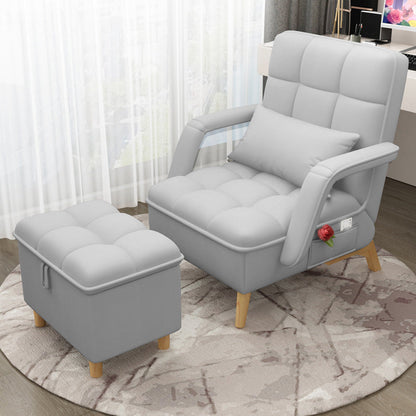 PU Leather/Faux Leather Chair 22" L x 29.5" W x 36.6" H Chair Grey Clearhalo 'Accent Chairs' 'accent_chairs' 'Chairs & Seating' 'furn' 'furn_accent_chairs' 'Furniture' 'Living Room Furniture' 5341309