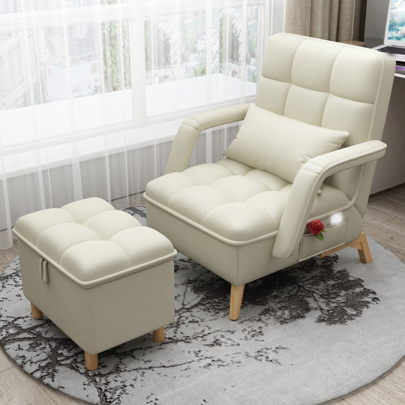 PU Leather/Faux Leather Chair 22" L x 29.5" W x 36.6" H Chair Beige Clearhalo 'Accent Chairs' 'accent_chairs' 'Chairs & Seating' 'furn' 'furn_accent_chairs' 'Furniture' 'Living Room Furniture' 5341315