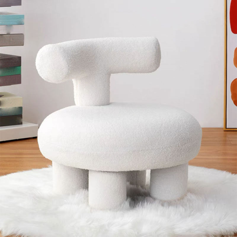 Wool Blend Armless Chair Armless Parsons Chair with Basic Four Leg for Bedroom 19.7"L x 19.7"W x 19.7"H White Clearhalo 'Accent Chairs' 'accent_chairs' 'Chairs & Seating' 'furn' 'furn_accent_chairs' 'Furniture' 'Living Room Furniture' 5341320
