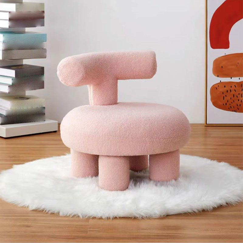 Wool Blend Armless Chair Armless Parsons Chair with Basic Four Leg for Bedroom Pink Clearhalo 'Accent Chairs' 'accent_chairs' 'Chairs & Seating' 'furn' 'furn_accent_chairs' 'Furniture' 'Living Room Furniture' 5341321