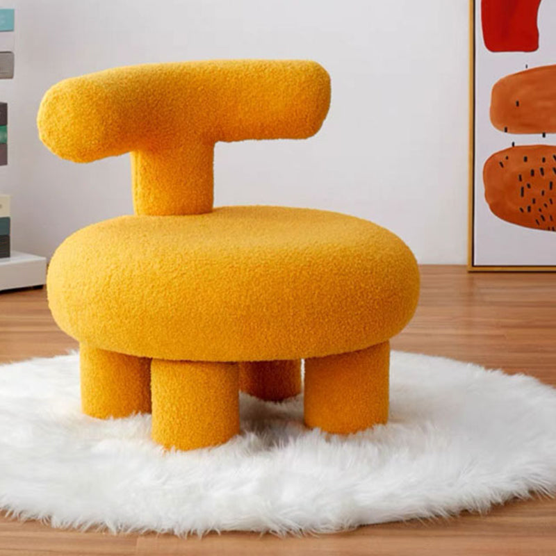 Wool Blend Armless Chair Armless Parsons Chair with Basic Four Leg for Bedroom 19.7"L x 19.7"W x 19.7"H Yellow Clearhalo 'Accent Chairs' 'accent_chairs' 'Chairs & Seating' 'furn' 'furn_accent_chairs' 'Furniture' 'Living Room Furniture' 5341324