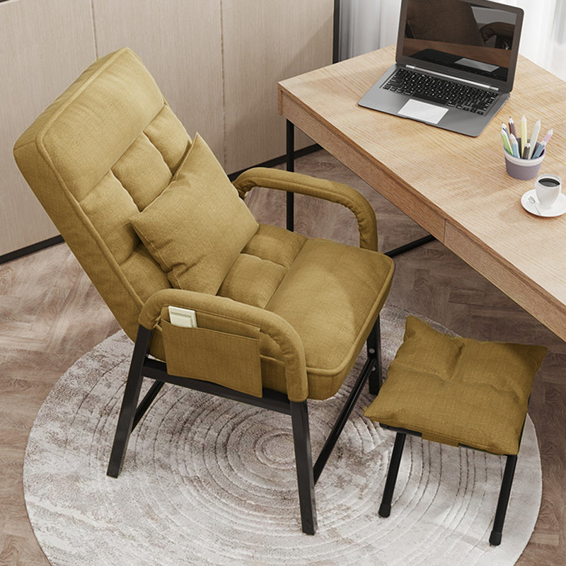 Linen Chair 22" L x20.8 W x36.2"H Convertible Chair for Living Room Yellow With Ottoman Clearhalo 'Accent Chairs' 'accent_chairs' 'Chairs & Seating' 'furn' 'furn_accent_chairs' 'Furniture' 'Living Room Furniture' 5341405