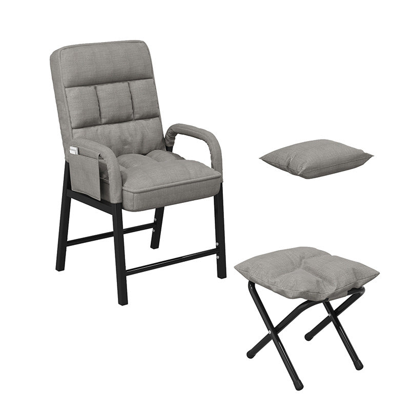 Linen Chair 22" L x20.8 W x36.2"H Convertible Chair for Living Room Gray With Ottoman Clearhalo 'Accent Chairs' 'accent_chairs' 'Chairs & Seating' 'furn' 'furn_accent_chairs' 'Furniture' 'Living Room Furniture' 5341423