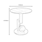 Mident secolo moderno rotondo rotondo resistente al graffio laterale tavolo da piedistallo di ferro.
